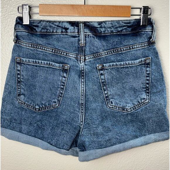 Wild Fable Shorts women's size 4/27 Mom High Rise Cuffed Jean Blue Stone Wash - Picture 10 of 14